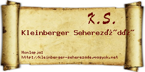 Kleinberger Seherezádé névjegykártya